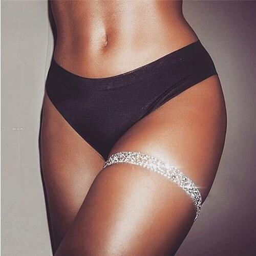 Shiny Thigh Chain Jewelry for Women Color Alloy Sequins Leg Jewelry Sexy Color Color Rhinestones Body Chain