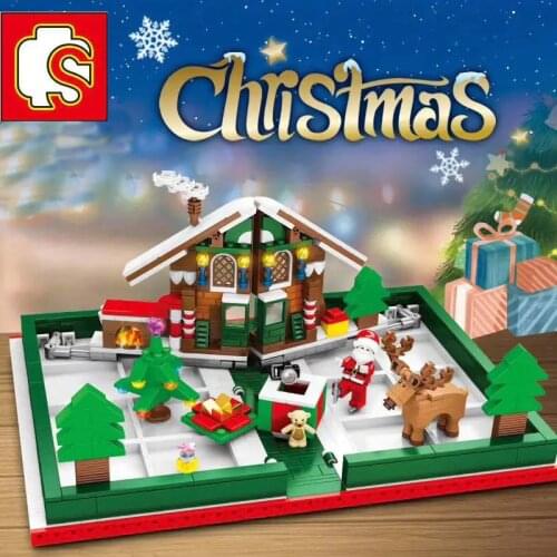 The Christmas Booklet Small Building Blocks 635 Pieces Set Toys For Children Classic 3D Building Bricks Educational Kids Toys