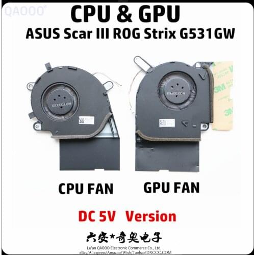 Laptop Replacement Part FOR ASUS Scar III Gaming ROG Strix G531GW G731GW CPU & GPU COOLING FAN
