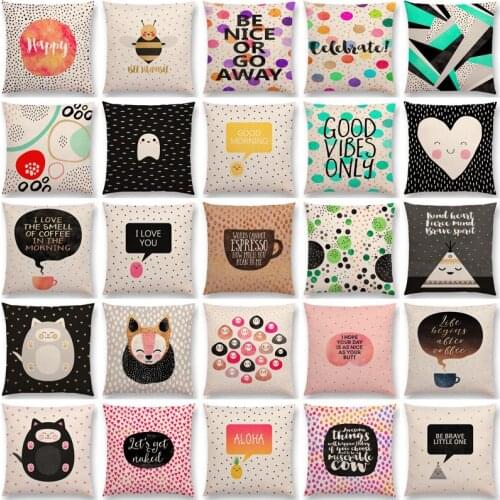 Happy Love Warm Words Colorful Spots Kind Heart Fierce Mind Brave Spirit Cushion Cover Car Home Decor Sofa Throw Pillow Case