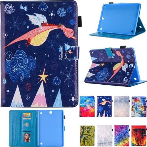 Flip PU Leather Stand Case For Samsung Galaxy Tab A 8.0 inch T350 T355 P350 P355 t355c p355c Tablet Case Cover capa Dragon