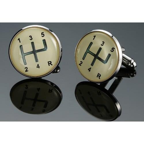 DY The new high-quality luxury car manual gear circular Cufflinks Mens French shirt Cufflinks free shipping