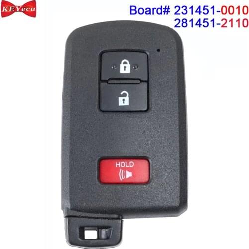KEYECU for Toyota Prius C Tacoma 4Runner Tundra Highlander Smart Keyless Remote Fob 281451-2110 HYQ14FBA 231451-0010 HYQ14FBB