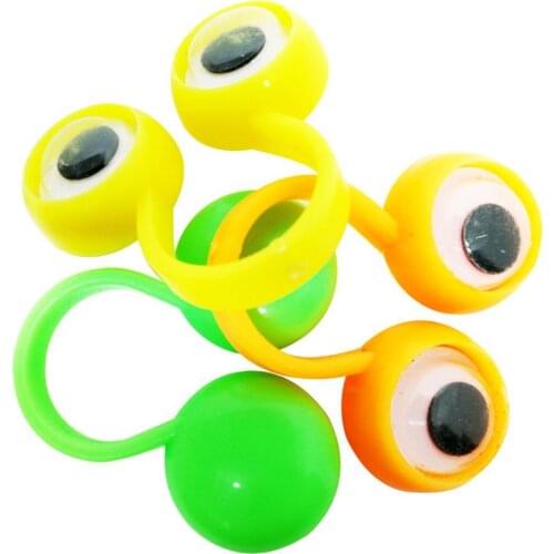 10Pcs Cute Funny Big Eye Finger Ring Stage Performance Puppets Cartoon Eyeballs Kids Toys Educational Intelligent Toy