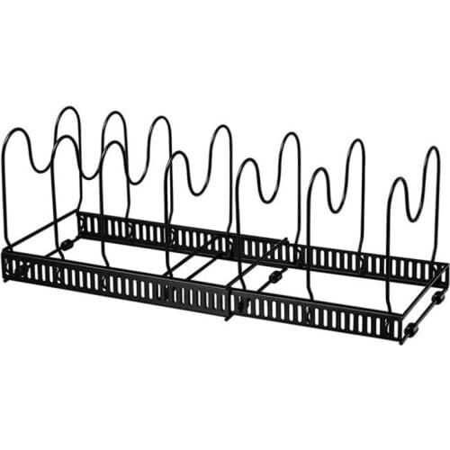 Kitchen Organizer Pot Lid Rack Iron Spoon Holder Pot Lid Shelf CookingDish Rack Pan Cover Stand Pot Organizer