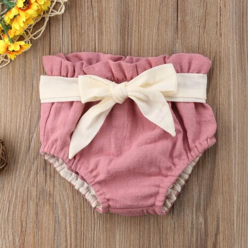 Princess Summer Baby Girls Cotton Shorts Toddler Big Bow PP Pants Nappy Diaper Covers Bloomers Ruffle Toddler Baby Shorts