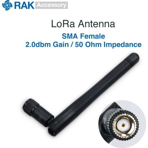 2.0dbm Gain LoRa Antenna with SMA Female Connector Lorawan Connect Cable 50 Ohm Impedance 433 470 868 915MHz Bands