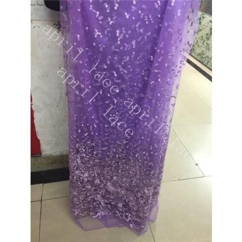 Best quality stock MX195 light lilac haute couture embroidery tulle lace for evening dress/sawing/bridal wedding