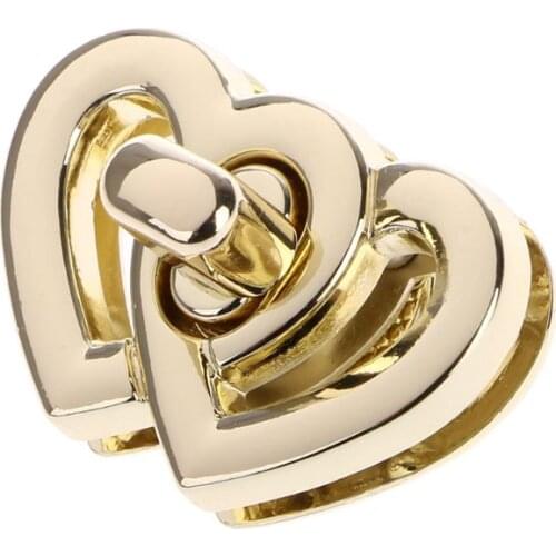 Metal Heart Clasp Buckles Turn Lock Twist Locks For Handbag Bag Purse Craft DIY