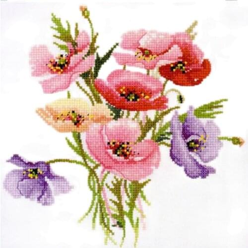 New unfinished Cross Stitch diy Cross Stitch Kit 11CT 14CT DMC Cross Stitch DIY Cross Stitch Kits for Flowers T424XZ