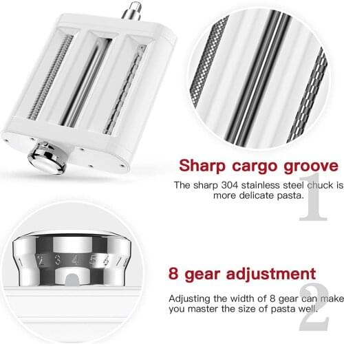 Pasta Maker Attachment 3 in 1 Set for KitchenAid Stand Mixers Pasta Sheet Roller Spaghetti Cutter Fettuccine Cutter