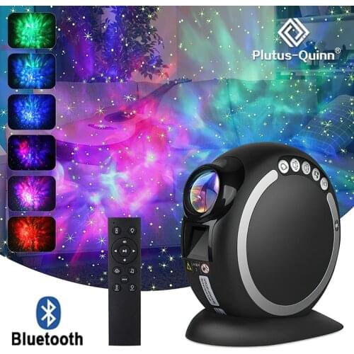 Bluetooth Music Star Projector Night Light Remote Control Rotating Ocean Wave Starry Sky Night Lamp USB Nebula Galaxy Lights