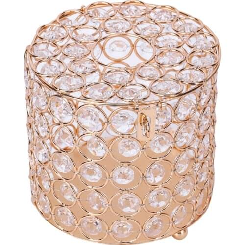 Nordic Pearl Crystal Tissue Box Round Paper Towel Storage Rack Kitchen Table Decorative Ornaments Crafts