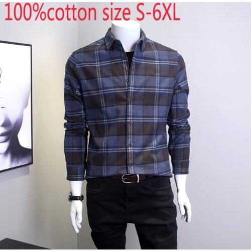 New Arrival Fashion Autumn Flannel Plaid Cotton Men Long Sleeve Casual Coat Thick Casual Shirts Plus Size S M L XL2XL3XL4XL5XL