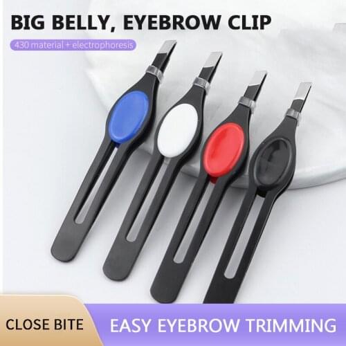 Eyebrow Tweezer Stainless Steel Eyebrow Curler Eyebrow Trimming Tweezers Oblique Flat Mouth Plucking Clip Beauty Tool