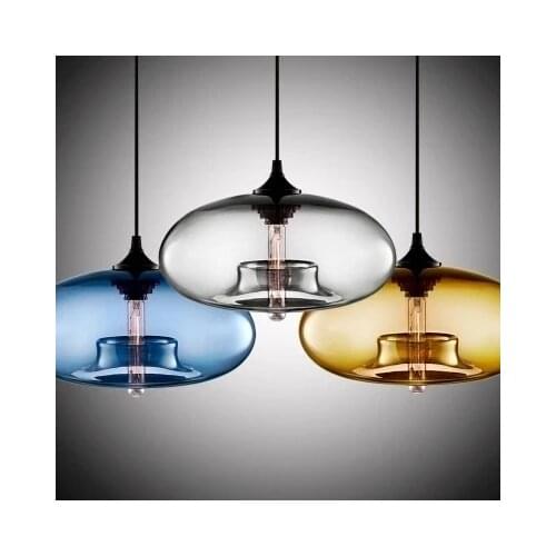 Nordic Modern Pendant Lights Loft Glass Lustre Pendant Hanging Lamp Industrial Decor Lights Fixtures E27 For Kitchen Restaurant