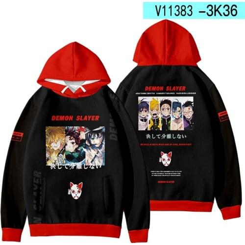 Demon Slayer Chidren Hoodie Men Women Anime Clothes Hip Hop Harajuku 3D Demon Slayer Autumn Winter Pullover Cosplay Costume
