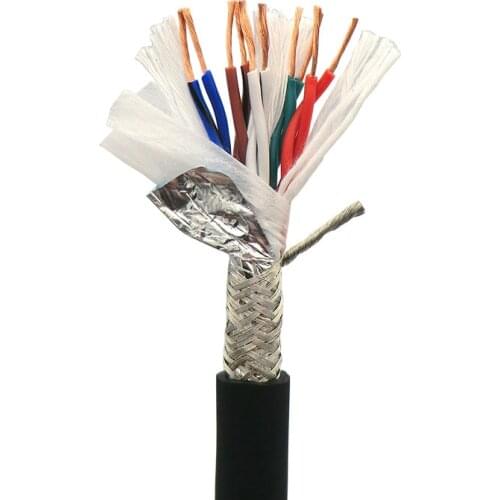 Twisted Pair Shielded Towline Wire 10 core 0.2, 0.3mm² with Ultra High Flexibility TRVVSP Drag Chain Cable 1m 24,22AWG