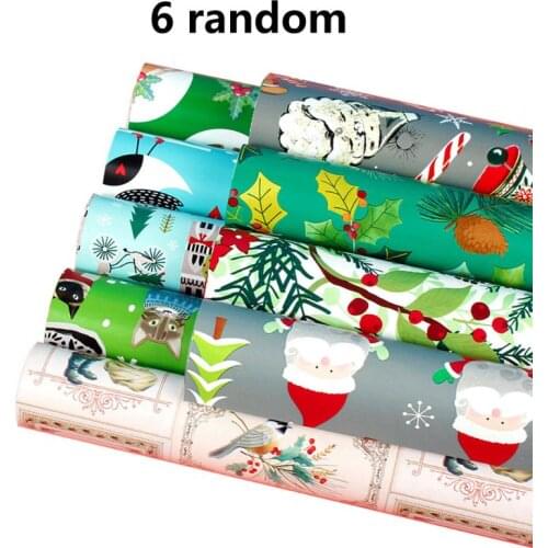 6 Sheets 50x70cm Gift Wrapping Paper Present DIY Packing Wraps for Xmas Party Christmas
