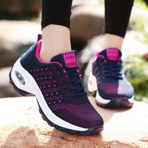 Plus Size Outdoor Running Shoes Woman Sport Shoes for Women Platform Sports Shoes Woman Sneakers Femme Dark Blue Sneackers D-667