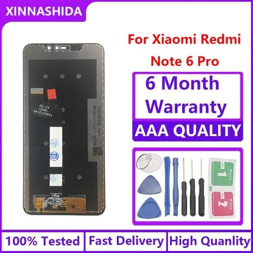 For Xiaomi Redmi Note 6 Pro LCD Display Touch Screen Digitizer Assembly Repair Parts LCD With Frame For Redmi Note 6 Pro