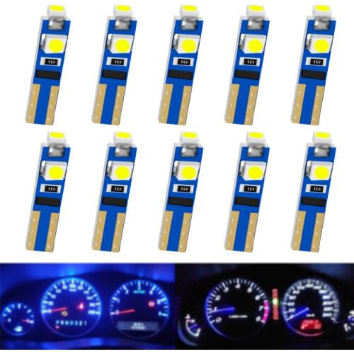 10Pcs T5 3SMD 1210 3528 3LED Car Auto Lamp Dashboard Gauge Lights Indicator Signal bulbs AC DC 12VSignal Lamp