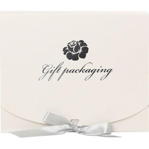 100pcs/lot 25x20x5cm Large Gift Box Cosmetic Bottle Scarf clothing Packaging White Paper Box with ribbon Underwear packing box