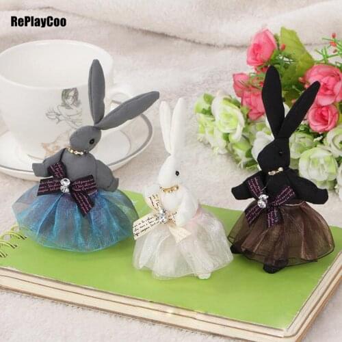 20Pcs/Lot Mini rabbit Stuffed Plush Toys 12cm Small rabbit Stuffed Toys pelucia Pendant Kids Birthday Gift Party Decor010