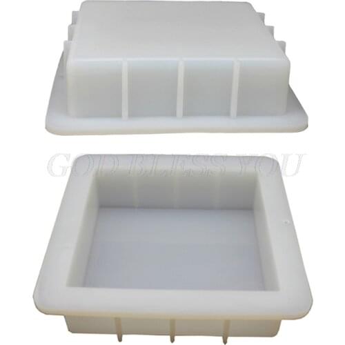 6 inch Square Cube Silicone Slab Mold for Soap Making Capacity 1100ml Drop Shipping