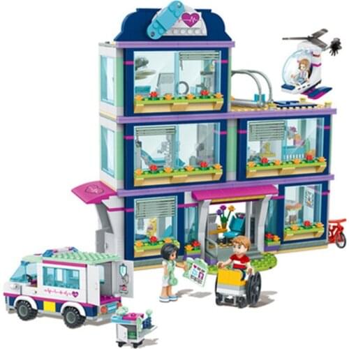 887pcs 10761 Girl Friends Series Heart Lake City Hospital 41318 Childrens Assembled Toy Gifts