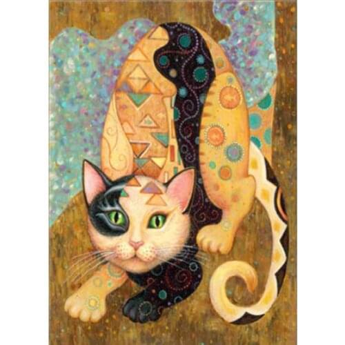 Animals 5D Diy Diamond Painting Cross Stitch Night At Cat Handmade Diamond Mosaic Kits Diamond Embroidery Rhinestones