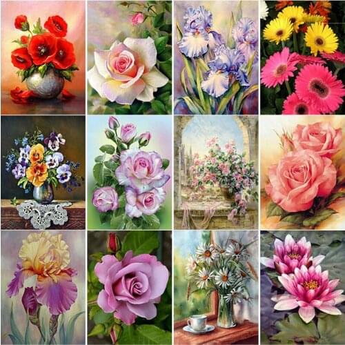 New 5D DIY Diamond Painting Potted Plants Diamond Embroidery Flowers Cross Stitch Full Square Round Drill Home Decor Manual Gift