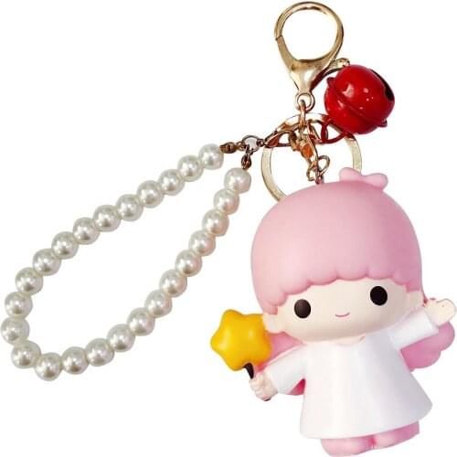 Angel Baby Key Chain Lovely Trinket Couple Key Ring Holder Bell Bags Pendant Keyring Car Keychains Pearly Gifts For Women
