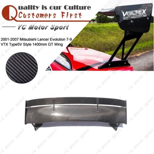 Car Accessories Carbon Fiber 1400mm Trunk GT Wing Fit For 2001-2007 Evolution 7-9 EVO 7 8 9 VTX Type5 Style Rear Spoiler Wing