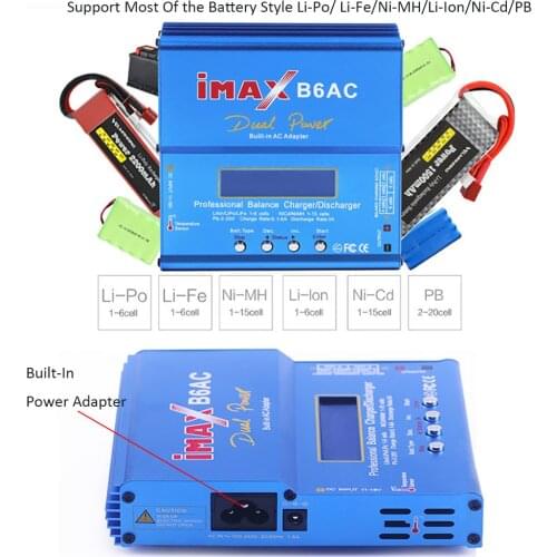 B6ac IMAX B6 Model Airplane Balance Charger More Function Model Auto Salon Lithium Battery Punching An Electric Appliance 80w