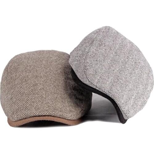 Beret Autumn Winter Cap Hat Men Women Beret Cap Vintage Striped Artist Painter Beret Hat Male Female Ivy Newsboy Flat Cap