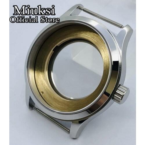 Miuksi 42mm sapphire glass stainless steel watch case fit ETA 2836,miyota 8215 821A,mingzhu 2813 movement mens case