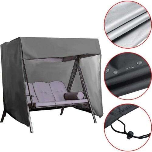 Garden Swing Cover 3-Seater Patio Hammock Cover Waterproof Outdoor Yard Chair Cover UV Sun Rain Sofa Protection Case Bags