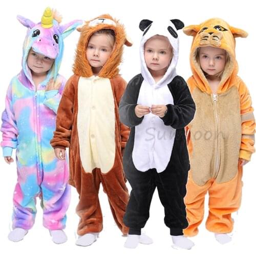 Kids Pajamas Licorne Onesie Unicorn For Children Animal Cartoon Panda Blanket Sleepers Baby Costume Winter Boy Girl Jumpsuits