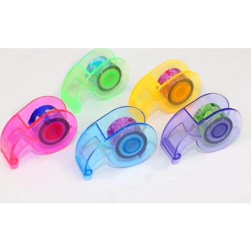 5pc DIY Tape Dispenser Gold Powder Glitter Handmade Cutting Tape Seat Decorative Stickers with Tape Machine Paper Holder Office