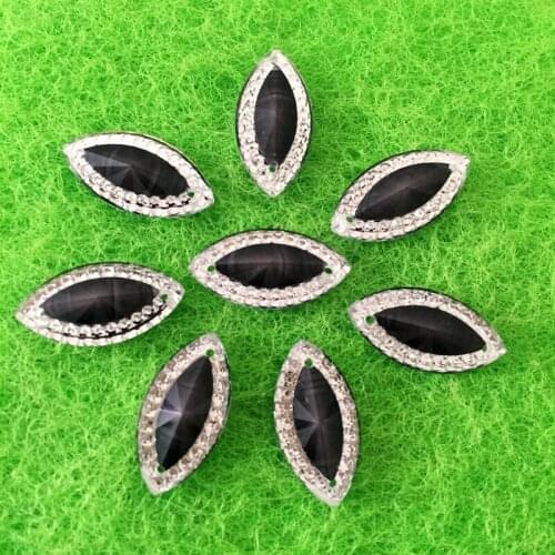 DIY 60PCS 18*10mm resin rhinestones, hand drill for womens wear, horseeye flat back button -B600