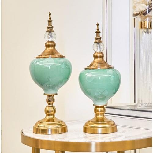 European luxury Modern Home Decor Living Room Wine Cabinet Decorations Creative Ceramic Crafts Ornaments Tabletop Decoration