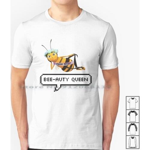Bee-Auty Queen T Shirt 100% Cotton Beauty Barry B Benson The Bee Movie Bees Pastel Memes Bae Meme Queen Flower Crown Tumblr