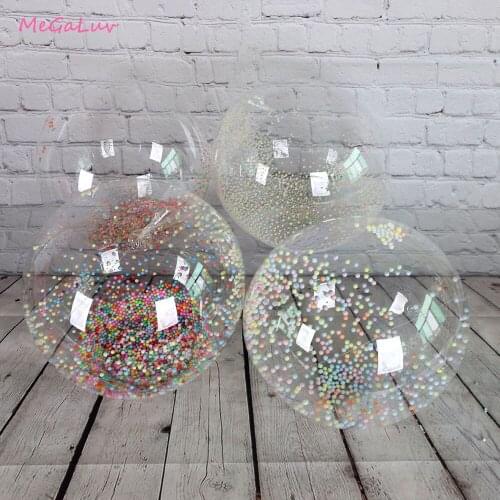 Giant Transparent Confetti Bubble Children Happy Birthday Party Wedding Decoration Helium Balloon Anniversary BoBo Balloon