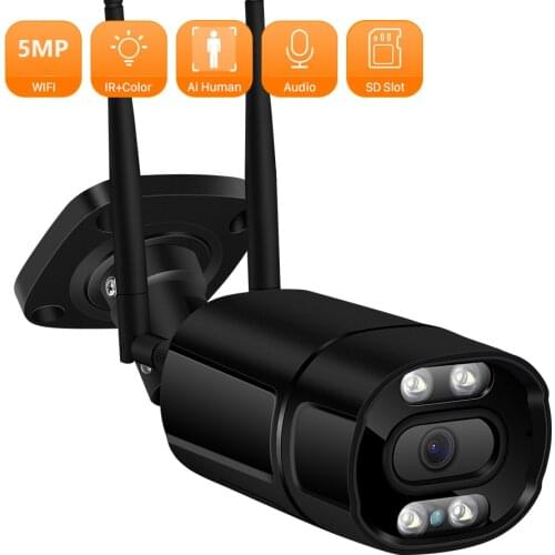 ANBIUX 5MP IP Camera 2MP Color Night Wireless AI Human Detection Wifi Camera Home P2P Outdoor waterproof Security Camera ICSEE