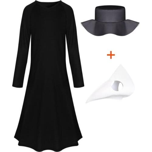 2020 Halloween girl plague doctor cosplay costume child beak doctor cosplay costume