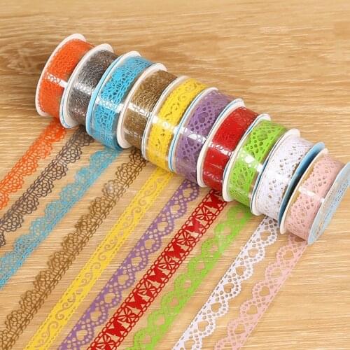 Masking Tape Paper Flower Ribbon Album Decorative Party Lace Roll Scrapbooking Self Adhesive DIY Crafts Sticker