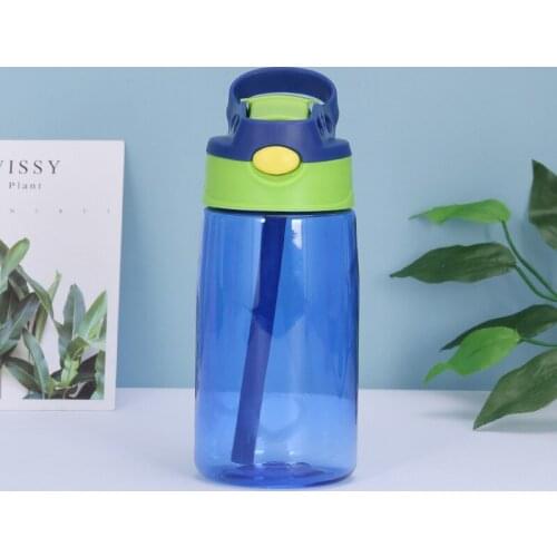 Cute 480ML Outdoor Sports Water Bottle kids water bottle Straw Water Bottles Bpa Free No Phthalate tritan For baby Lemon Bottle