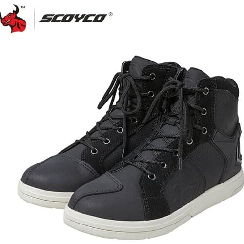 SCOYCO Waterproof Microfiber Leather Riding Four Seasons Windproof Motorcycle Boots Breathable Motocross Motorcycle Boots