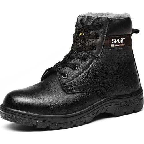 Safety Shoes Cap Steel Toe Safety Shoe Boots For Man Work Shoes Men Waterproof Size 12 Footwear Winter Wear-resistant GXZ026